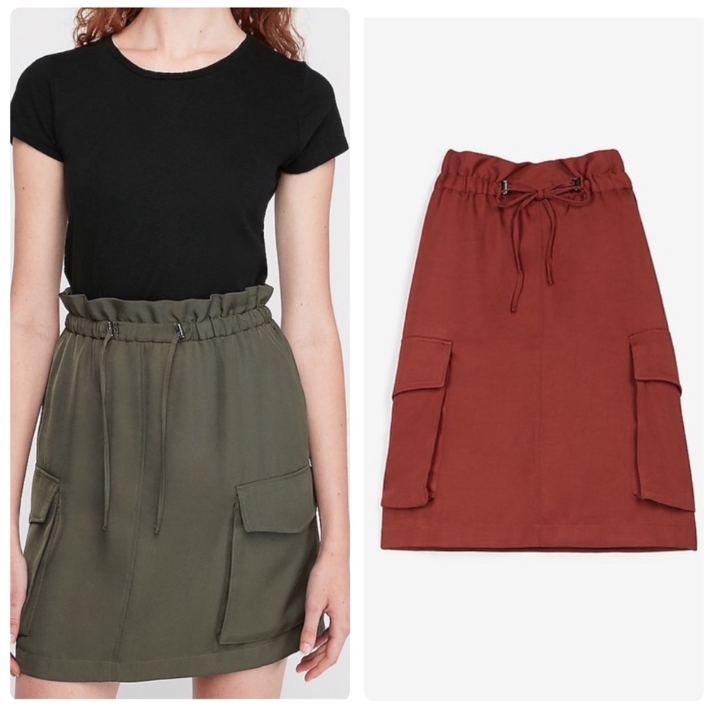 Paperbag Waist Cargo Skirt